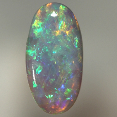 SOLID SEMI BLACK OPAL Bright sparkles, red, orange, green